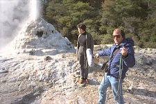 Filming Geyser at Rotorua